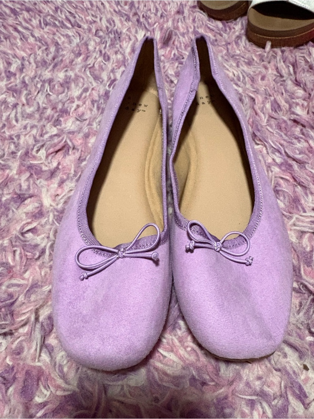 A new day Women's Lavender Ballet Flats with Bow SZ 9